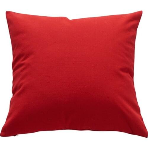 Daily using sofa seat chair cushion cover no inner housse de coussin solid color cotton red cushion case for home decoration X6