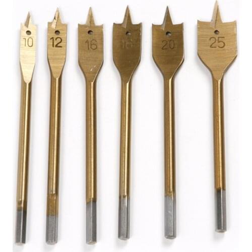 Hot Sale New 6pcs/Set Tools Industrial Spade Paddle Flat Wood Boring Drill Bit Free Shipping