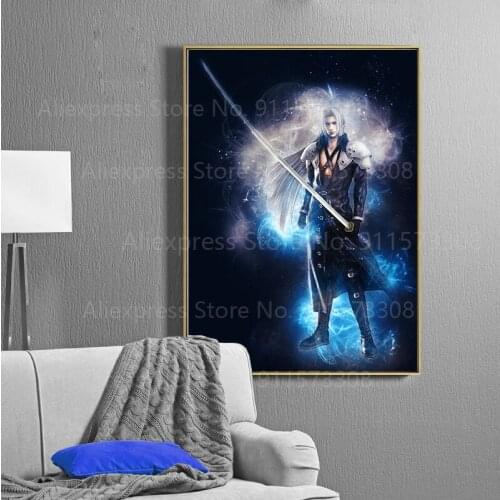 Sephiroth Cosmic Final Fantasy VII Game Canvas Posters and Prints Wall Art Gaming Painting Home Living Room Decor