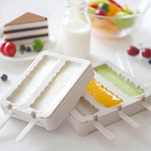 2/3 Grids Ice Lolly Chocolate Cream Mold DIY Silicone Tray Freezer Tool with Lid and thin bottom, this mold is easy to demold