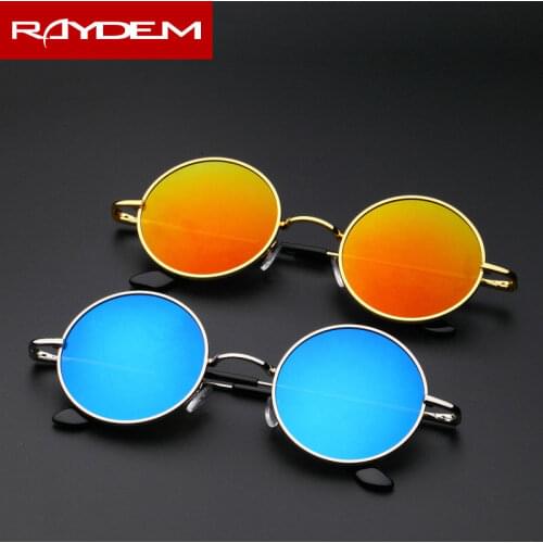 2018 Classic Alloy Round frame Men Sunglasses Female Male Sun Glasses Retro Cool Mirror Coating Women Eyeglasses Unisex Driving