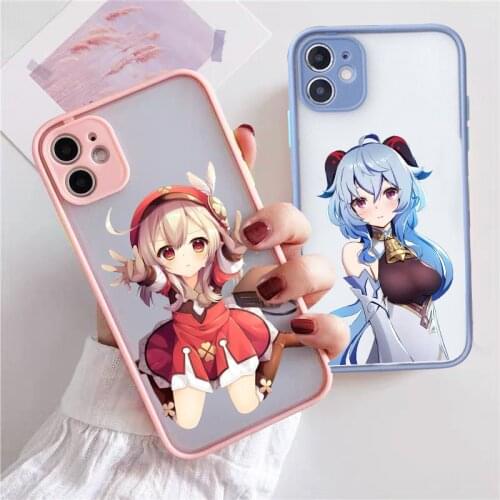 Anime Genshin impact Shockproof Phone Case For iPhone 12 11 Pro Max XR XS X 8 7 SE 20 6s Plus Clear Hard Matte Back Cover Fundas