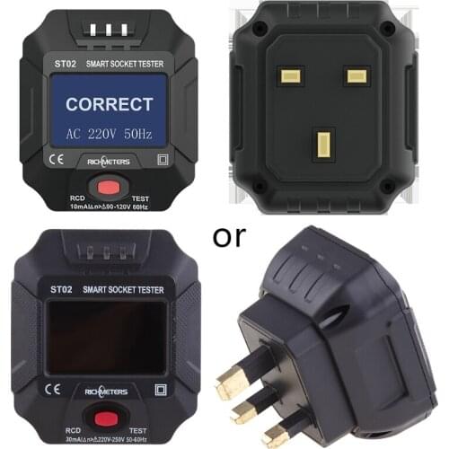 110V-250V Smart Socket Tester, Digital Voltage and Frequency Detect Tool, Electric Circuit Detector - EU/US/UK Plug to Choose