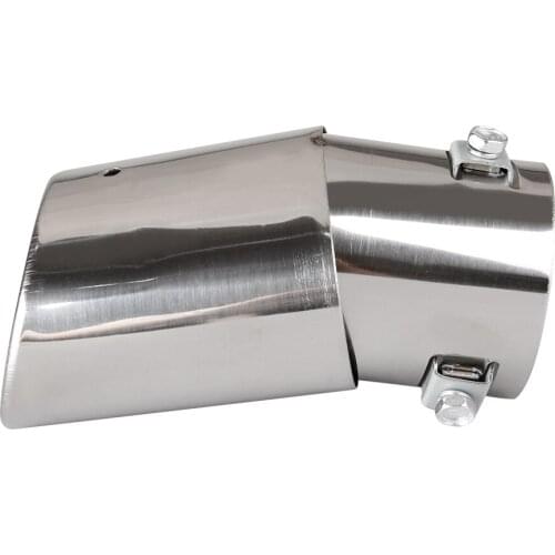 Universal Car Exhaust Muffler Stainless Steel Chrome Curved Tail Tip Pipe 14.2cm