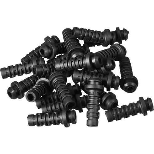 Uxcell 25Pcs/lot 4mm/5mm Inner Dia PVC Rubber Strain Relief Cord Boot Protector Power Tool Cable Sleeve Hose Black/White