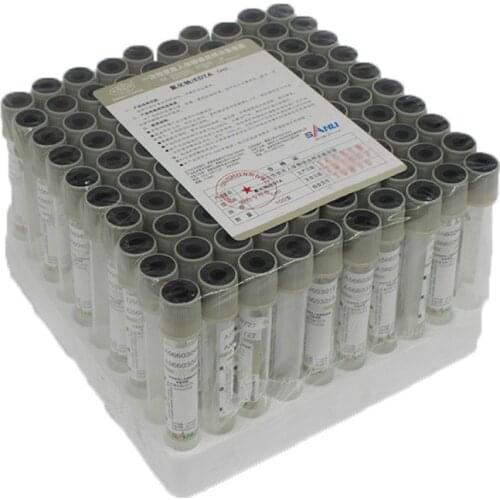 100pcs 5ml Sodium fluoride blood collection vessel Vacuum negative pressure blood collection grey cap test tube