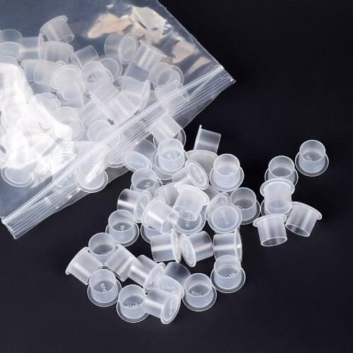 100Pcs Microblading Tattoo Ink Cup Caps Pigment Holder Container For Needle Tips 5 Sizes 17 mm x 20 mm