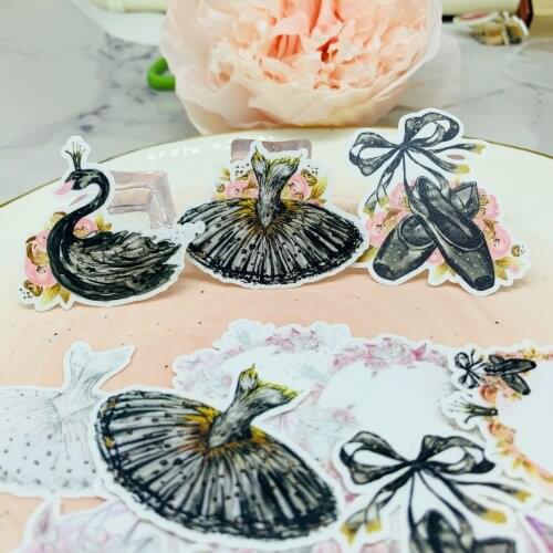 18PCS Ballet Swan Lake ShoesStickers Crafts And Scrapbooking stickers book Student label Decorative sticker DIY Stationery