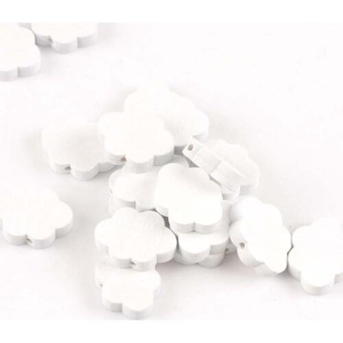 20pcs white cloud Pattern Wooden Spacer Beads For Jewelry making 22x17mm MT2008X