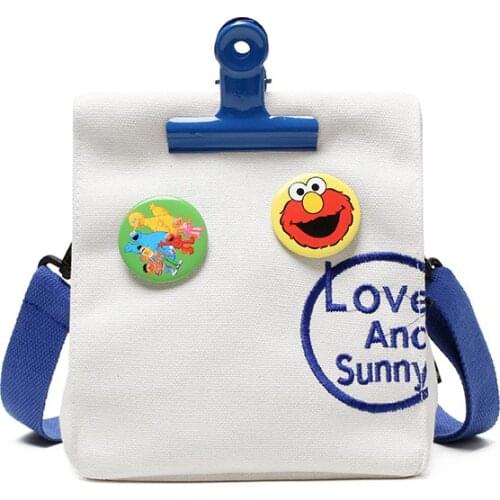 2019 fashion canvas bag new printing ladies shoulder small square bag female Velcro art small fresh girl Messenger bag ZX-066