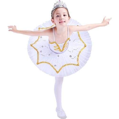 2020 Songyuexia white Girls White Ballet Tutus Nylon/Lycra Camisole Leotard Hard Tulle Skirt Kids Classical Professional Dress