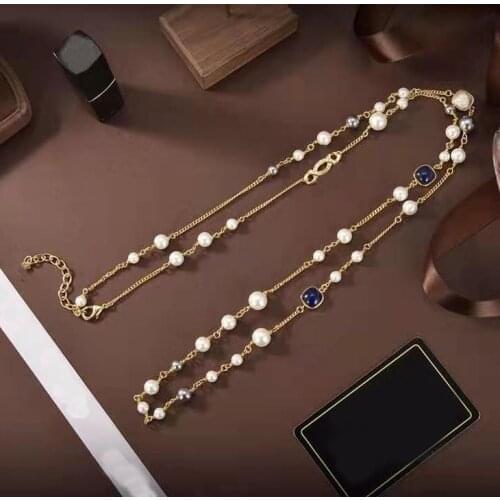2021 Hot Brand Fashion Jewelry Women Vintage Pearls Chain Pendants Pearls Sweater Chain Party Fine Fashion Jewelry