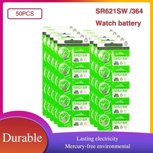 2021 New 50pcs Maxell Original 1.55V 364 SR621SW V364 SR60 SR621 AG1 Watch Battery Silver Oxide Button Coin Cell Batteries