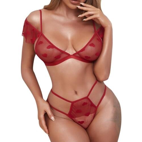 2021 Sexy Lingerie Erotic Set Ladies Sexy Lingerie Suspenders Temptation Love Mesh Underwear Set Bar купальник женский