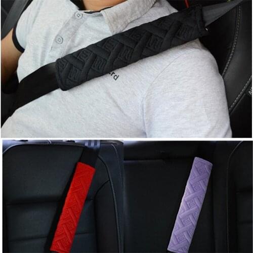 2X Car Seat Belt Cover Car Styling Shoulder Pads Soft Plush Auto Accessories Safety Belt Shoulder Protector Seatbelt Strap Cover