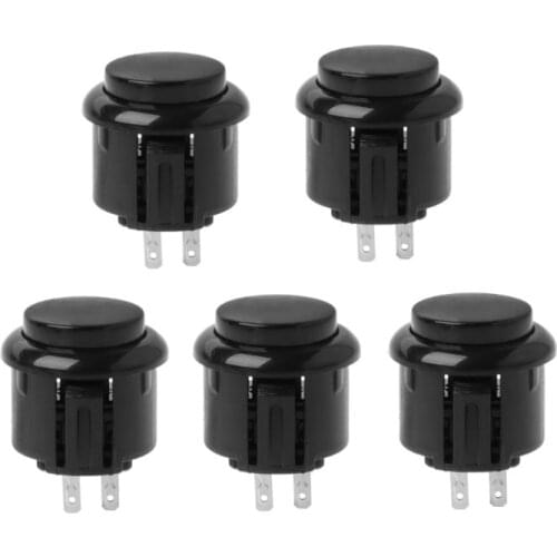 5pcs 24mm Arcade Game Round Button Built-in Small Micro Switch For Jamma Mame