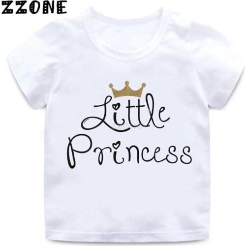 Baby Girls Daddys Little Princess Letter Print T shirt Kids Casual Funny Clothes Children Summer Short Sleeve T-shirt,HKP5236