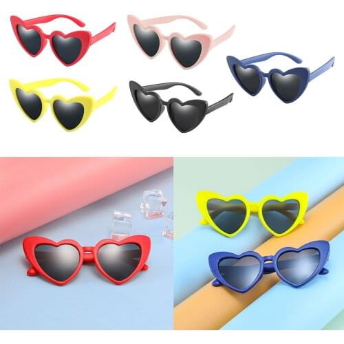 Sunglasses Kids Fashion Heart Shape Goggles Glasses UV 400 Protection Outdoor Beach Party Street Beat Eyewear Sun Glasses