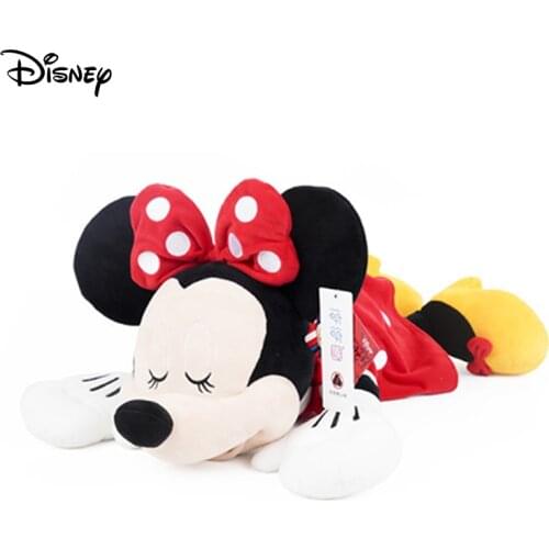 Disney Sleeping Mickey Minnie Mouse Children Plush Toys Dolls Baby Birthday Gifts Kids Toys 30cm 46cm Mickey & Minnie