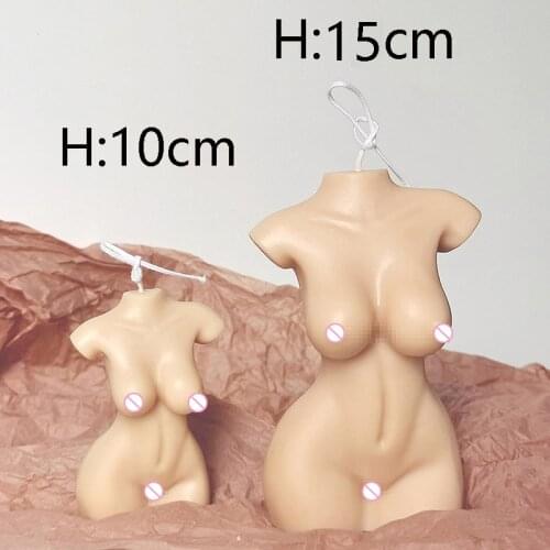 Big Size Body Candle Mold Brown Skin Plump Torso Silicone Candle Mold Naked Body 15cm Handmade Soap Wax Mold Supply