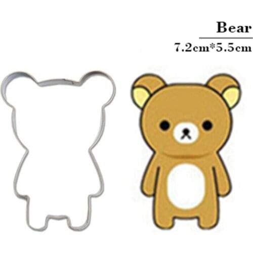 Lovely Bear Cookie Stamp Baking Mould Cutter Melon Cake Tools Fondant Biscuits Fondant Stainless Steel Chinese New Year Gift