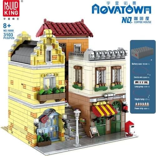 MOULD KING 16008 Streetview Building The Coffee House Model Assembly Building Blocks Bricks Kids Educational Toys Gifts