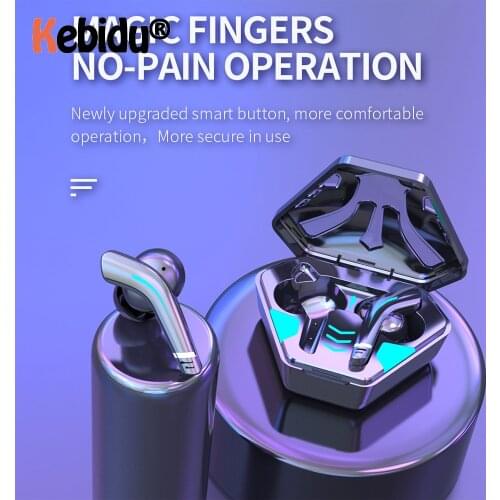 Kebidu TWS Bluetooth 5.1 Headphones MD168 9D Stereo Touch Control Wireless gaming headset Earphones Game/Sport Dedicated Earbuds