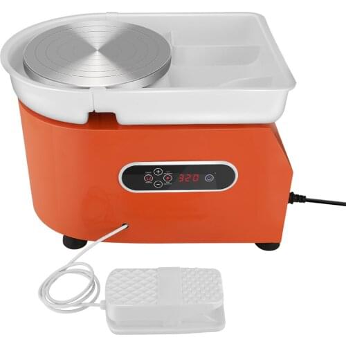 25cm Pottery Wheel Machine Ceramic Shaping Tool Washable Basin With Pedal Control Turning Electric Pottery Wheel Ceramic Machine