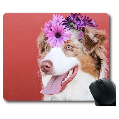 Dogs Galore Mouse Pad,Dogs Red Purple Spring Summer Animal Pet Puppy,dogs mouse mat