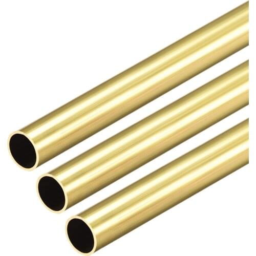 Uxcell Brass Round Tube 300mm Length 9mm OD 0.5mm Wall Thickness Seamless Straight Pipe Tubing 3 Pcs