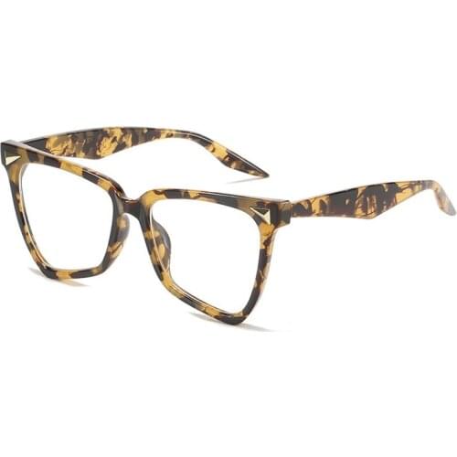 Fashion Cat Eye Irregular Women Anti-Blu-Ray Eyewear Vintage Rivet Decoration Clear Lens Glasses Frame Men Computer Goggle