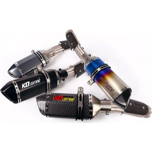 For KTM Duke 790 Motorcycle Slip-on Mid Link Tube 51MM Exhaust Muffler Pipe with Removable DB Killer Escape Carbon Heat Guard
