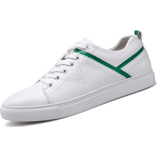 Men Casual Shoes Mens Genuine Leather white shoes Fashionable Wild flat wear-resistant Non-slip Board shoes Driving Shoes