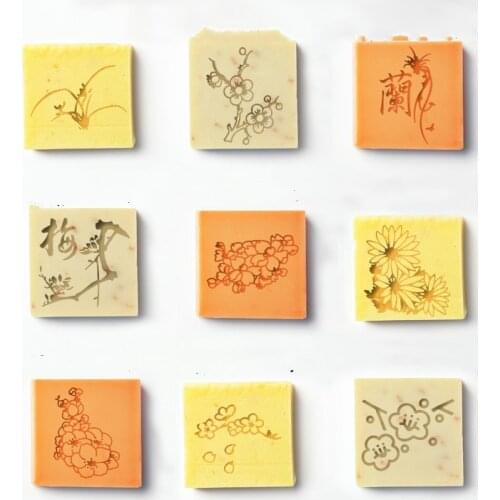 Natural handmade soap acrylic seal Mini DIY natural organic glass stamp chapter