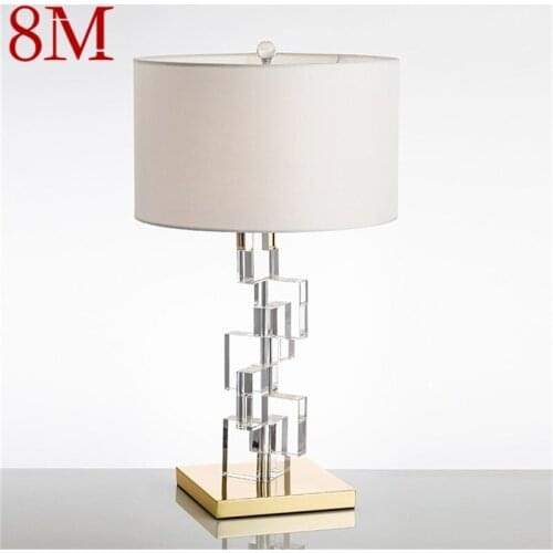 8M Nordic Creative Table Lamp Contemporary Crystal LED Decorative Desk Light for Home Bedside Bedroom