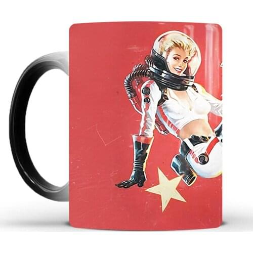 1Pcs New 350ml Nuka Cola Figure Thermochromic Magic Cup Color Changing Mug Ceramic Coffee Milk Cup Cold Water Color Change Mug