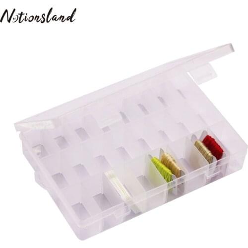 24 Grids Plastic Organizer Box Embroidery Floss Cross Stitch Storage Box with 30pcs Thread Bobbins Thread Card Holder Case