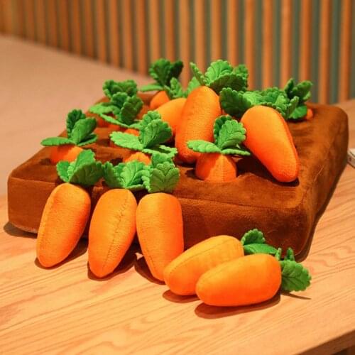 35*35cm Dog Carrot Plush Toy Pull Radish Plush Toy Vegetable Chew Toy Snuffle Mat For Dogs Cats
