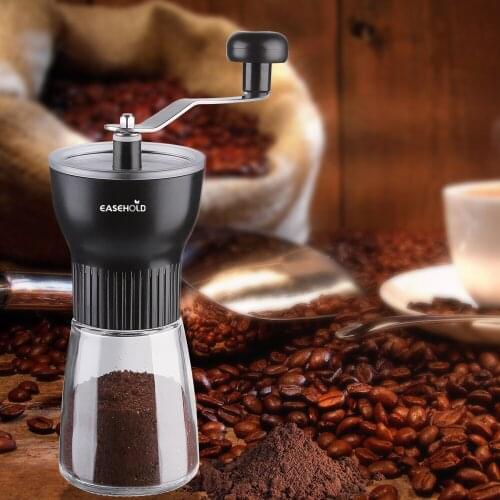 Portable Manual Coffee Grinder Spice Herb Pepper Mill With Professional Conical Ceramic Burrs Class Housing