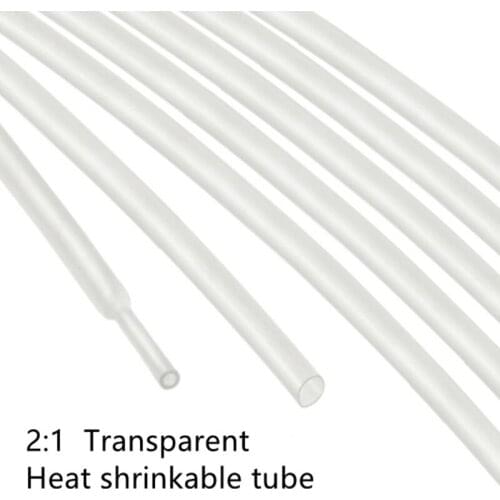 2 Meters 2:1 clear Heat Shrink Tube transparent shrinkable tubing 2mm 3mm 4mm 5mm 6mm 8mm 10mm cable sleeve wrap wire