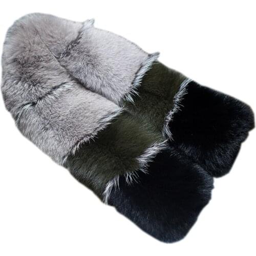 2017 new fashion fox scarf high quality lady warm long fox fur scarf fur fur winter warm scarf lady banquet noble style striped