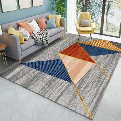 Nordic Modern Luxury Fabrics Carpets For Living Room Bedroom Area Rugs Geometric 3D Floor Mat Printed Luxurious Kitchen Home Rug