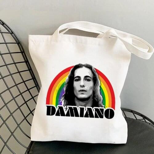 Shopper Damiano Maneskin Rainbow Pride LGBT Kawaii Bag Harajuku women Shopping Bag Canvas girl handbag Bag Shoulder Lady Bag