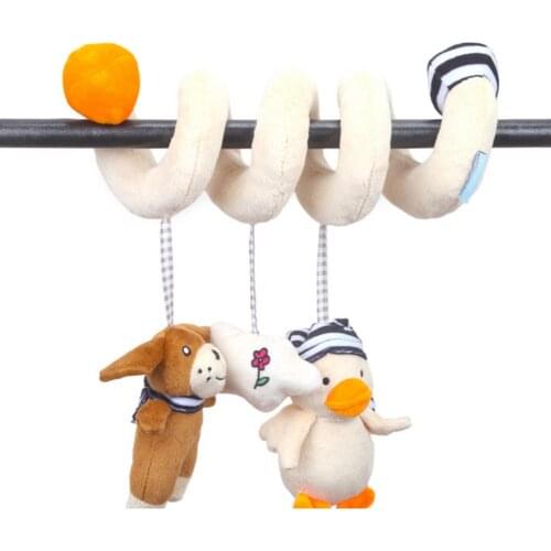 New Hanging Spiral Rattle Stroller Cute Plush Animals Crib Mobile Bed Baby Toys 0-12 Months Newborn Educational Toy For Children