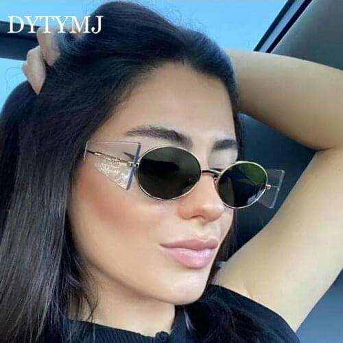DYTYMJ New Round Sunglasses Women 2021 Fashion Punk Sunglasses for Women Steam Sunglasses Vintage Oval Gafas De Sol Mujer 2021