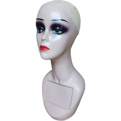 14" Mannequin Head Female for Wig Making Display Wigs Sunglasses Styling Training