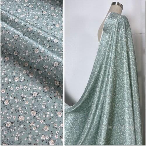 1 Meter Floral Silk Fabric Cheongsam Shirt Dress Vertical Wide Printing Stretch Twill Satin Elegant