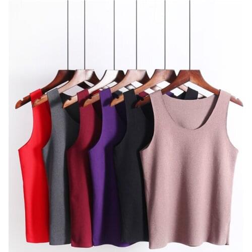 Winter double-sided velvet warm womens vest Slim bottoming German velvet seamless underwear