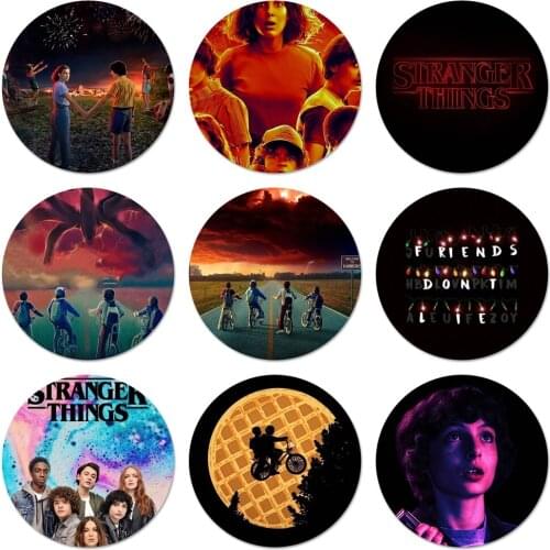 58mm Stranger Things Season Icons Pins Badge Decoration Brooches Metal Badges For Clothes Backpack Decoration