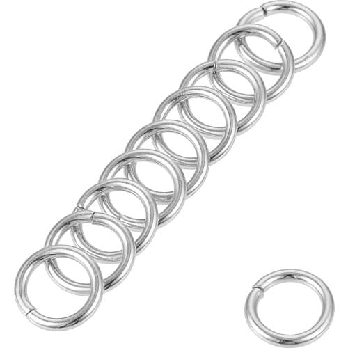 Uxcell 0.26"(6.5mm) O Rings Metal for Straps Bags Belts DIY Crafts Silver Tone 20 Pcs
